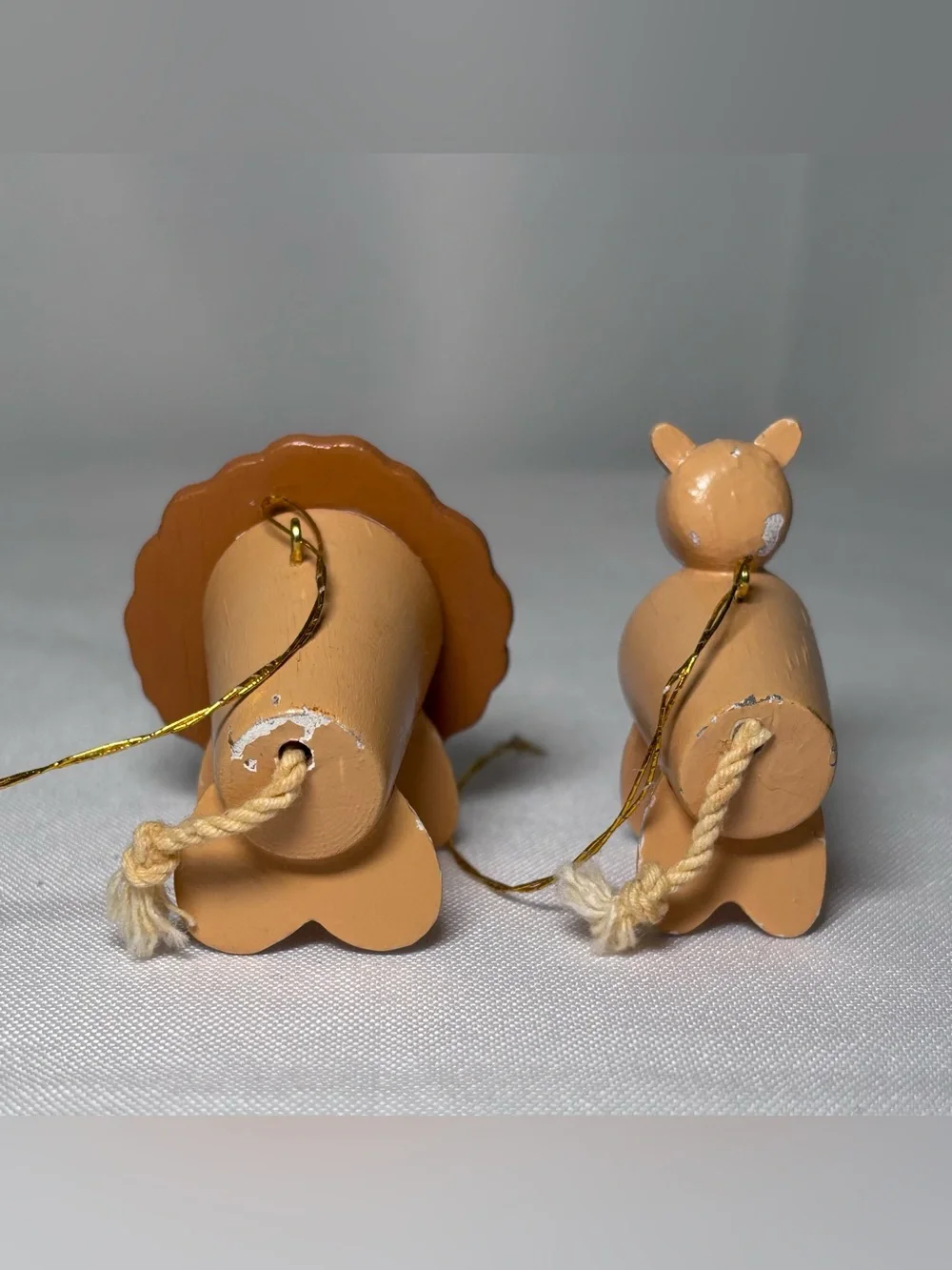 Vintage Hand Painted Wooden Mini Christmas Ornaments